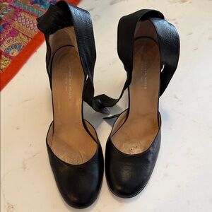 Dries Van Noten Black Leather Heels